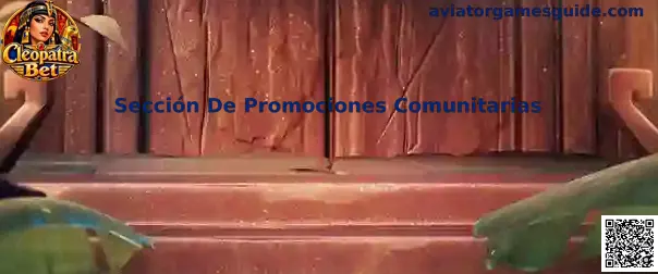 Sección de promociones comunitarias de Aviator Games