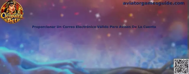 Proporcionar un correo electrónico válido para avisos de la cuenta en Aviator Games